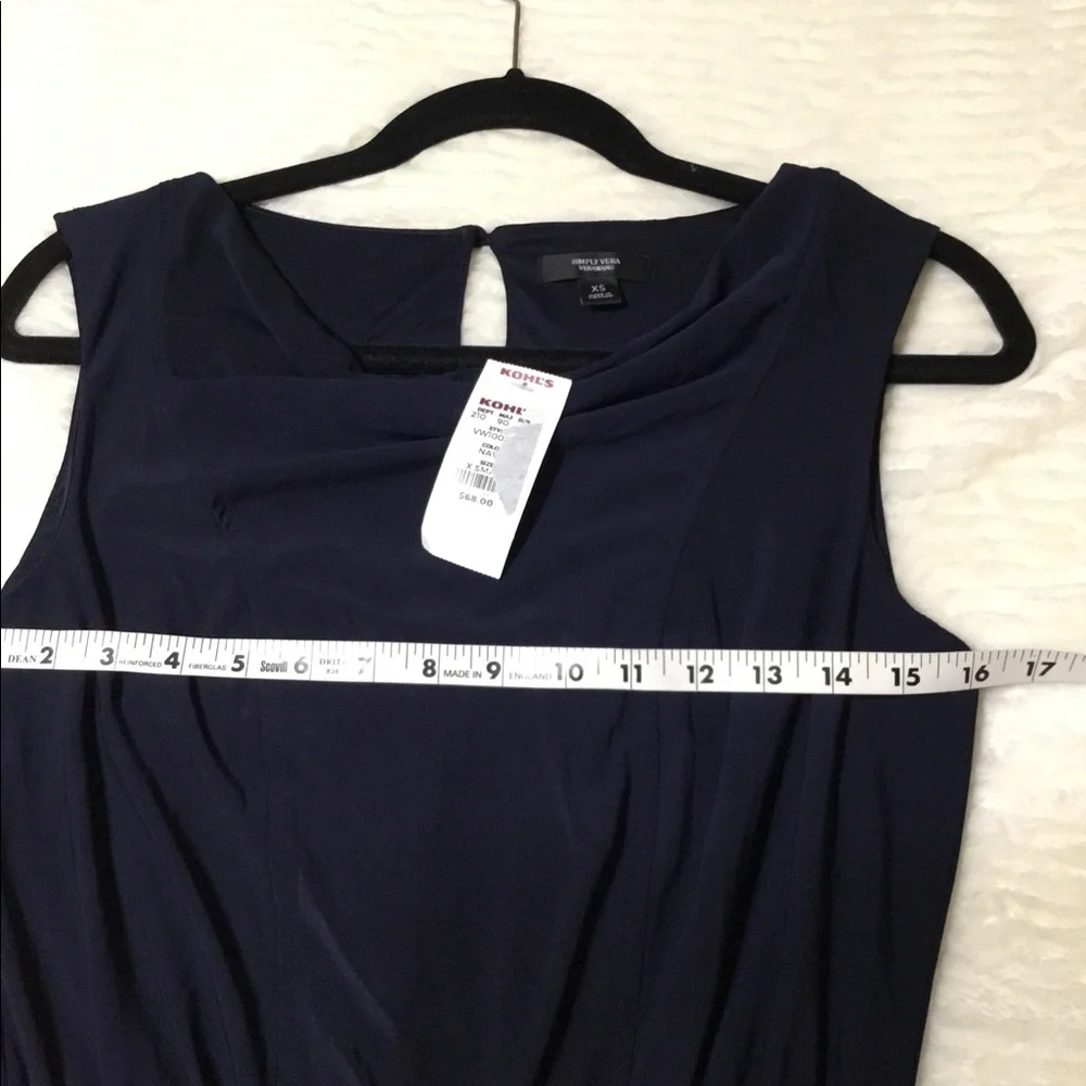 Simply Vera Wang Navy Sleeveless Jumpsuit size XS NWT - Picture 3 of 11
